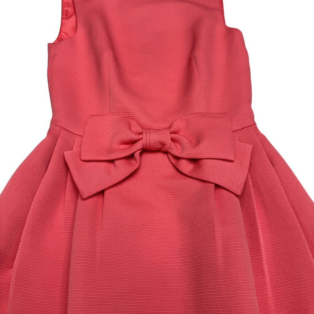 Tahari ASL Women's Bow Cocktail Dress Fit & Flare Coral Pink, Size 2 - Picture 4 of 9